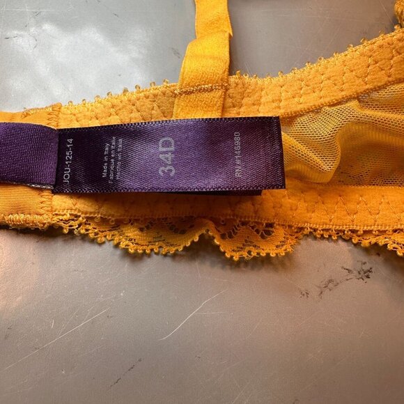 Jourelle Allegra Balconette Underwire Bra Italy Women Lace 34D Adjustable Straps - Picture 6 of 15